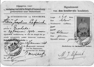 Marie Leferink 's passport , now she's able to cross the border