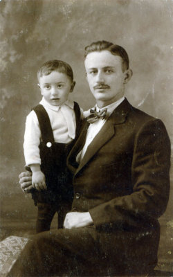 Bernard Leferink with Ben his first son