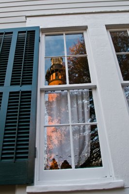 Reflection of Corolla Lighthouse in Keepers House Window