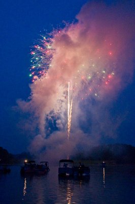 Fireworks on Lake Montclair -- July 4, 2008 & 2009