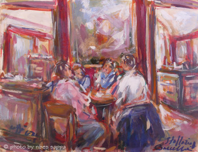 conversazione al Caffé Greco by Stellario Baccellieri
