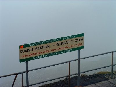 Summit station in the Fog