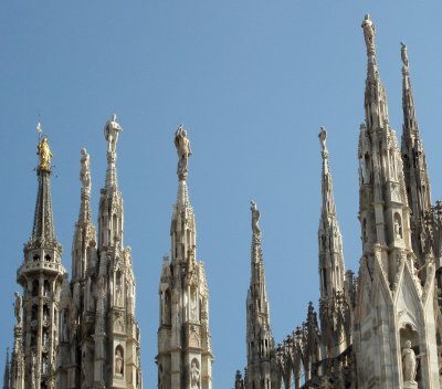 Statues Atop Milan Duomo Spires