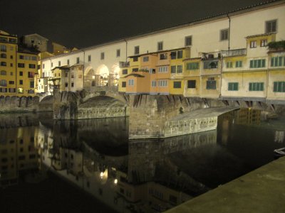 Ponte Vecchio over Arno River Night View