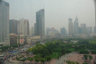 View from Shanghai Urban Planning Centre of roads near People's Square