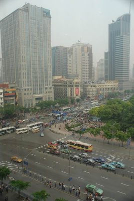 View from Shanghai Urban Planning Centre of roads near Peoples Square
