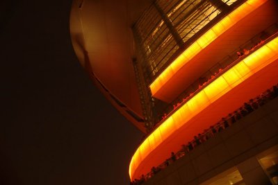 October 1st Fireworks in Victoria Harbour - Convention Center in Wanchai