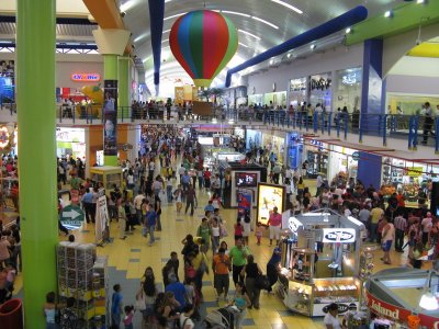 A shocking return to civilization- one of the largest malls in Central America is next to the bus station