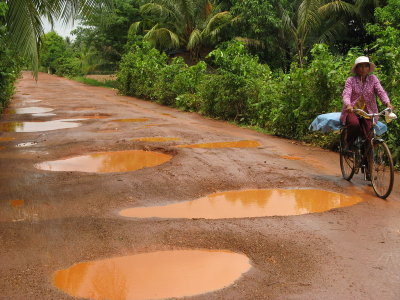 The monsoon rains take their toll on the roads