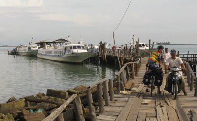 Taking the ferry to Koh Kong near the Thai border- the ride was too long, and the ferry was a fun way to travel