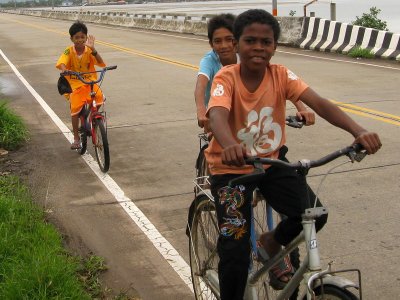 The local kids kept us company for part of the ride