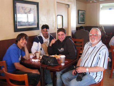 EATING CLAM CHOWDER ON MONTEREY WHARF