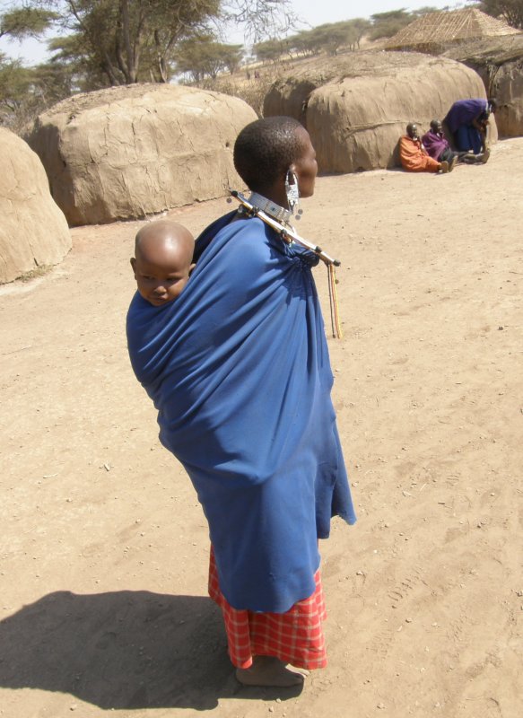 Masai woman with baby