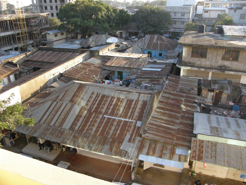 Corrugated iron roofs