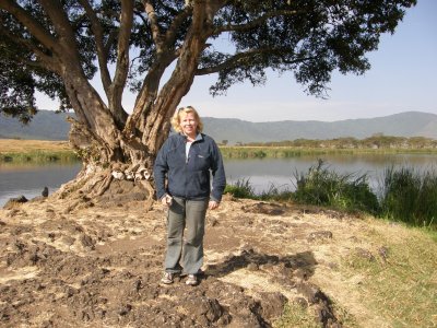 Mzungu under tree