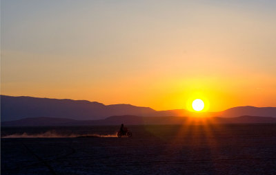 Gavin riding into the sunset.literally