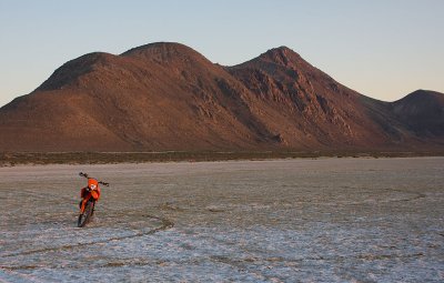 Lonely 200 on the playa at sunset.jpg
