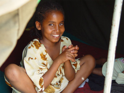 Little Girl in Tent