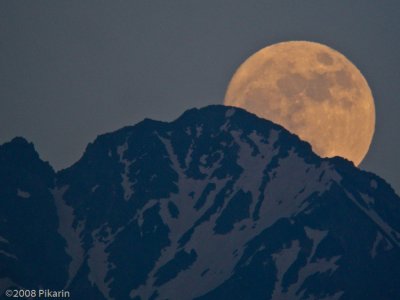 Rising moon over Mt.Turugi