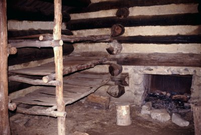 Interior of a cabin at Valley Forge