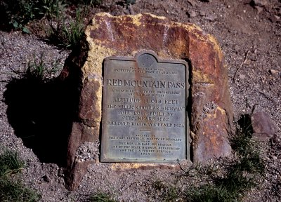 Million Dollar Highway:  Red Mountain Pass Marker