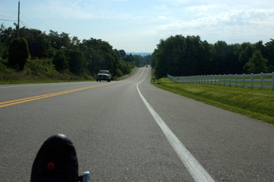 View from the trike - down hill