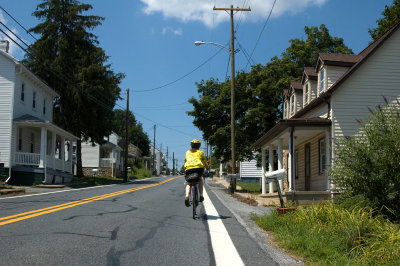 View from the trike - up hill