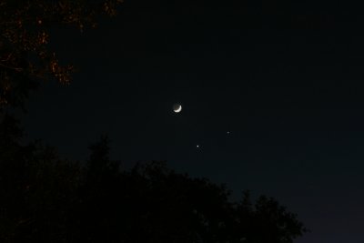 Venus (the brightest),Jupiter,and Moon