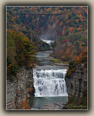 Upper And Middle Falls With Trestle