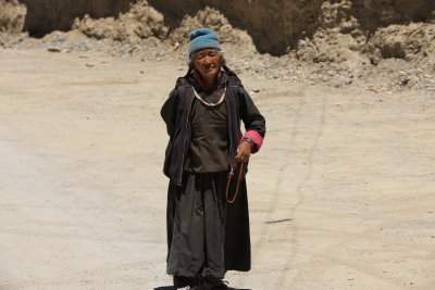 Old lady with prayer beads, Lamyuru,  Ladakh