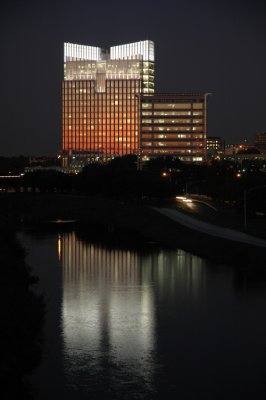 Chesapeake Plaza and Reflection in Trinity River