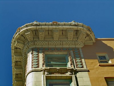 Detail of cornice on Arctic Club Hotel