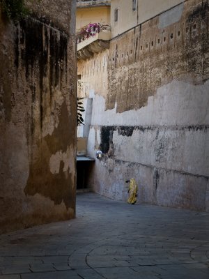 Walking by ancient walls