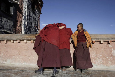 Young monks at Sakya Monastery