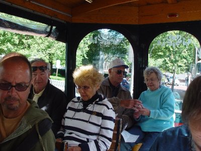 MARY, DICK, RITA AND KEN ON THE TOUR TROLLY IN P TOWN