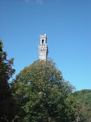 SARA, MIKE AND DICK CLIMBED TO THE TOP OF THE FAMOUS PILGRIM TOWER IN P TOWN