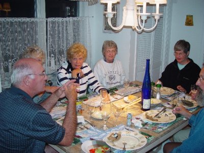 KENNY, SARA, MARY, RITA AND KATHY ENJOY A GLASS OF WINE-IT WAS DELICIOUS