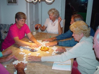 THE NIGHTS USUALLY ENDED WITH  A DICE GAME CALLED MEXICAN TRAIN.......EVERYONE LOVED IT