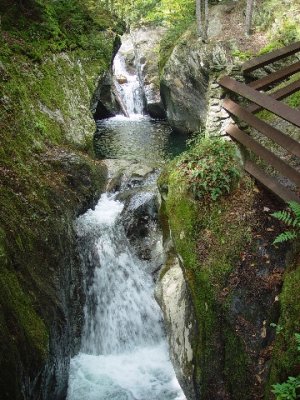 A WATERFALL IN THE STATE PARK IN THE GREEN MOUNTAINS