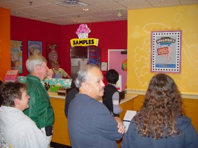 THE TASTING ROOM AT BEN AND JERRY'S -VERY SMALL SAMPLES INDEED