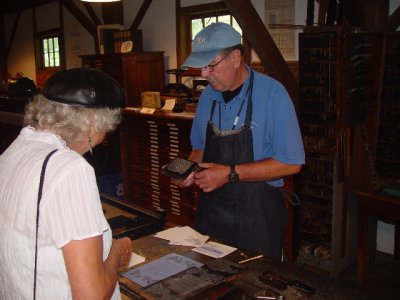 SARA LOVED THE PRINT SHOP WHERE THE EARLY PAPERS WERE PRINTED