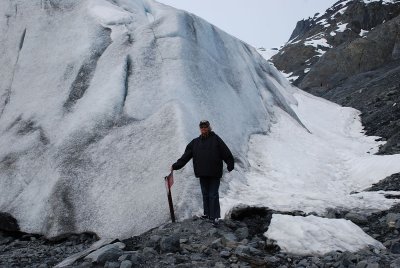 THE SIGN SAID-NO CLIMBING ON THE GLACIER...VERY DANGEROUS