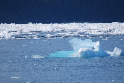 WE WERE SO CLOSE TO THE GLACIER FACE THAT ANOTHER TOUR BOAT HAD TO GET OUT OF THE WAY