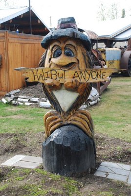 WOOD  CARVING IS BIG IN ALASKA-USUALLY DON E WITH A CHAIN SAW