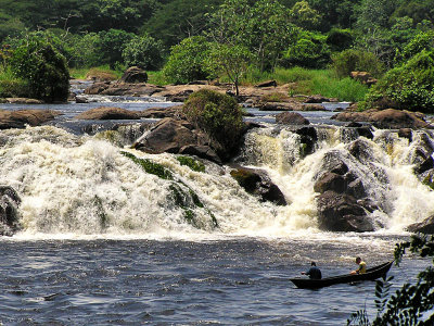 Fishing in the falls / Pescando en las cascadas