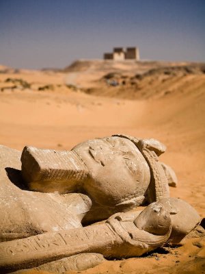 Rameses II statue at Wadi al Sebua