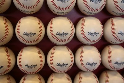 Wall of baseballs