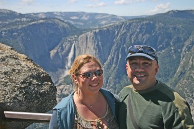 Erica & Stephen with Yosemite Falls in the background