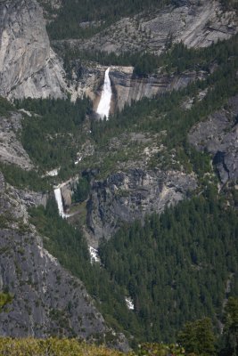Close up view of Nevada Falls & Vernal Falls from Glacier Point