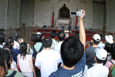 Videoing the Changing of the Guard at Zhongzheng Jiniantang, Taipei, Taiwan